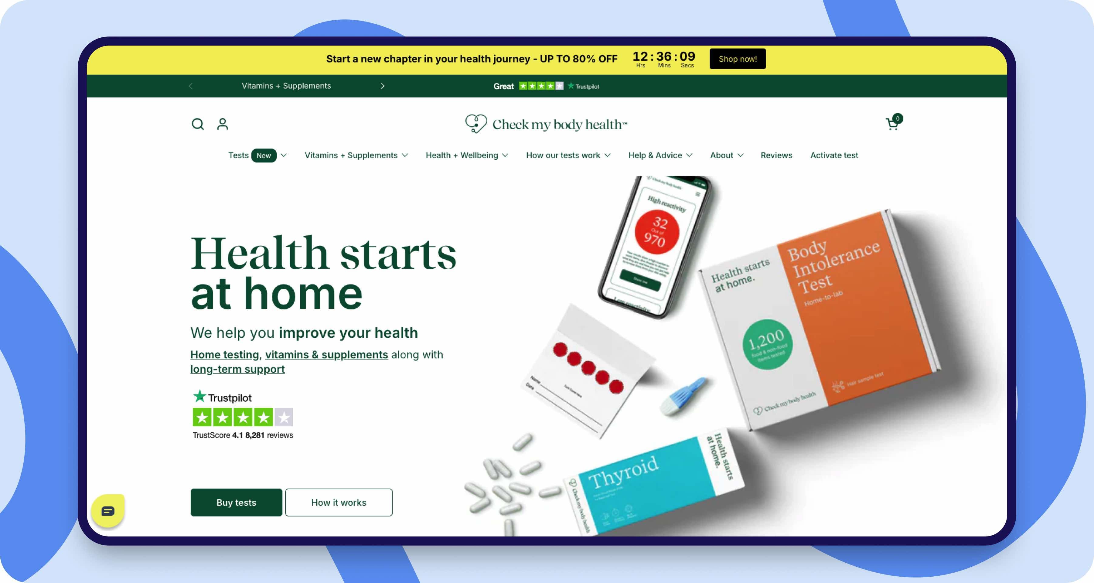 Global Health Tests — product screenshot